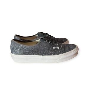 Vans Authentic Lurex Glitter Sneaker in‎ Black/Grey Women's 7 Men's 5.5